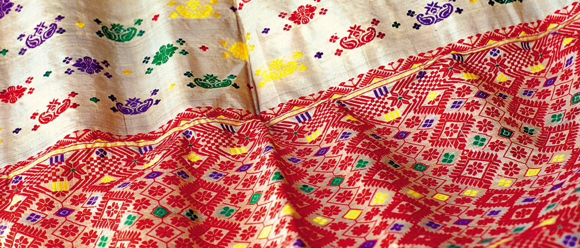 Handloom weaving at the artisan workshop, Assam